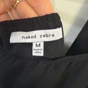 Naked Zebra Elegant Black Top